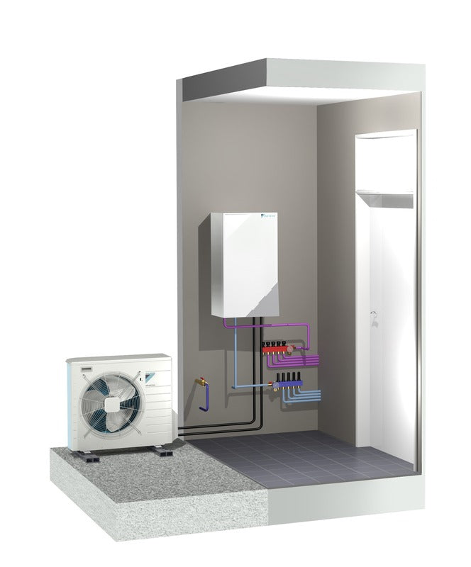 Daikin EHBX Gaiss - ūdens siltumsūkņi 4-8 kW ar atdalītu hidro moduli (apkure+dzesēšana)